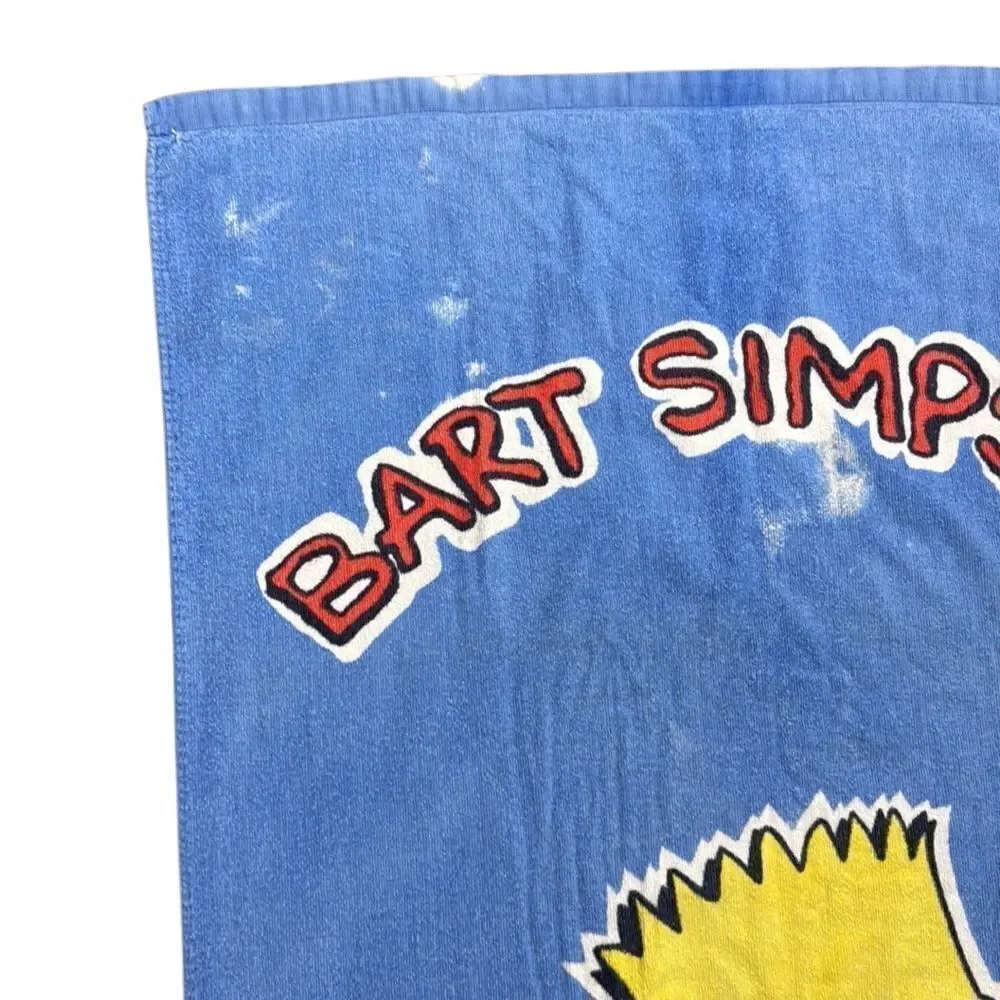 1990 Vintage Bart Simpson Radical Dude Blue Swim Towel Beach Pool